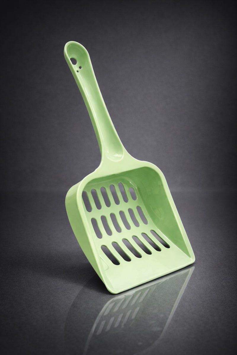 iCARE Cat Litter Scoop, Green, 20 x 9 cm – Slotted Design for Easy Sifting - Image 2